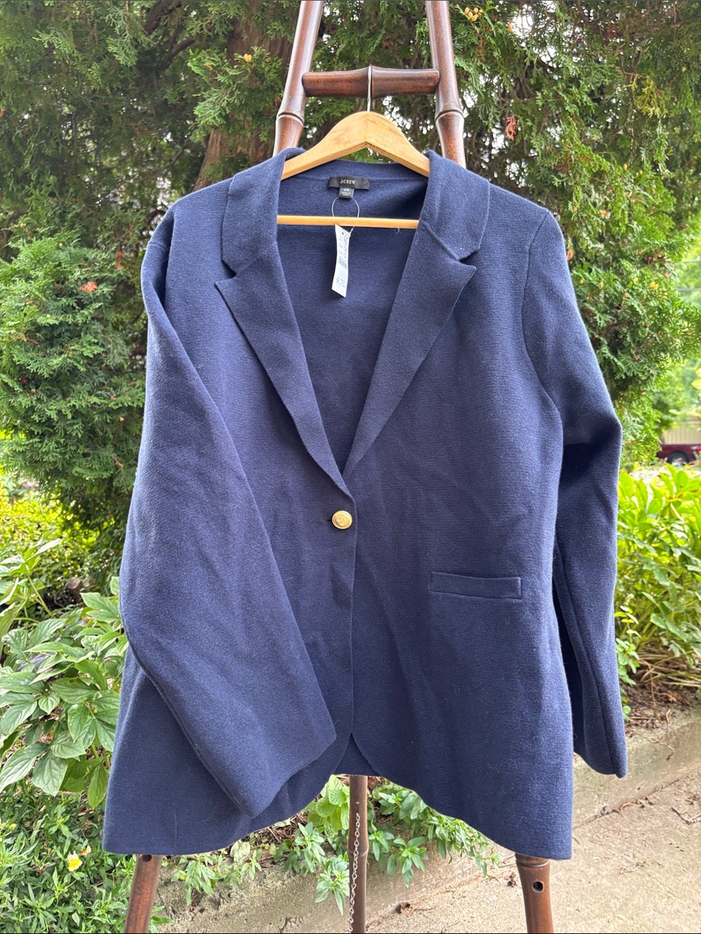 J. Crew Navy Single-Button Blazer with Gold Button, 2x Plus size suit jacket,NWT